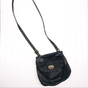 FOSSIL Carson Black Gold Leather Y2KCrossbody Purse